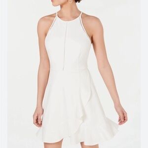 SPEECHLESS Sleeveless Halter Short Cocktail Faux Wrap Dress L